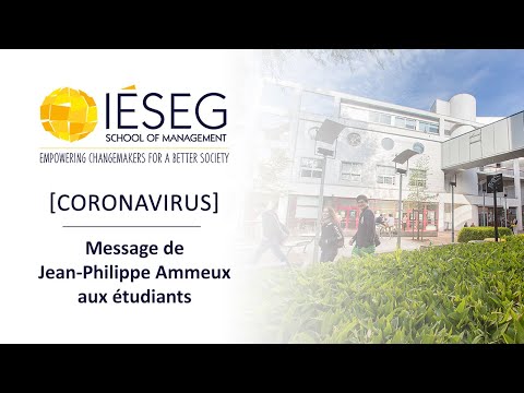 [coronavirus] Message de Jean-Philippe Ammeux aux étudiants