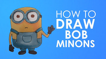 How to draw Bob minion from Minions easy step by step video lesson for beginners
