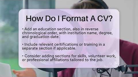 How Do I Format A CV? - The Language Library