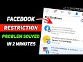 You have been restricted from accessing some Facebook features problem solved 2022 | be the best