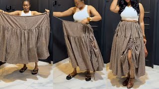 How to cut and sew a maxi ruched Caribbean skirt #diy #diycrafts #sewing #sewingtutorial 
