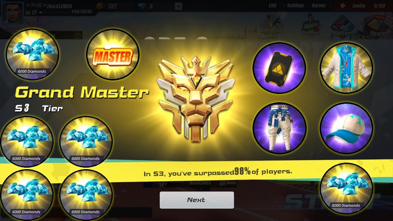 SEASON 4 GRAND MASTER REWARDS + NEW TRAINING DISTINCTION IN RULES OF SURVIVAL!