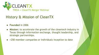 TREIA &amp; CleanTX Merger Webinar