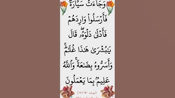سورة يوسف الآية 19 #ايات_قرانيه_قصيره #القران_الكريم #سورة_يوسف