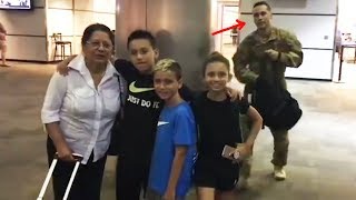 Soldier Sneaks Into Family Photo And Surprises Kids