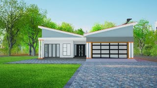 2 BEDROOMS BUTTERFLY ROOF | MODERN HOUSE PLAN AND DESIGN | PLAN 2023 034