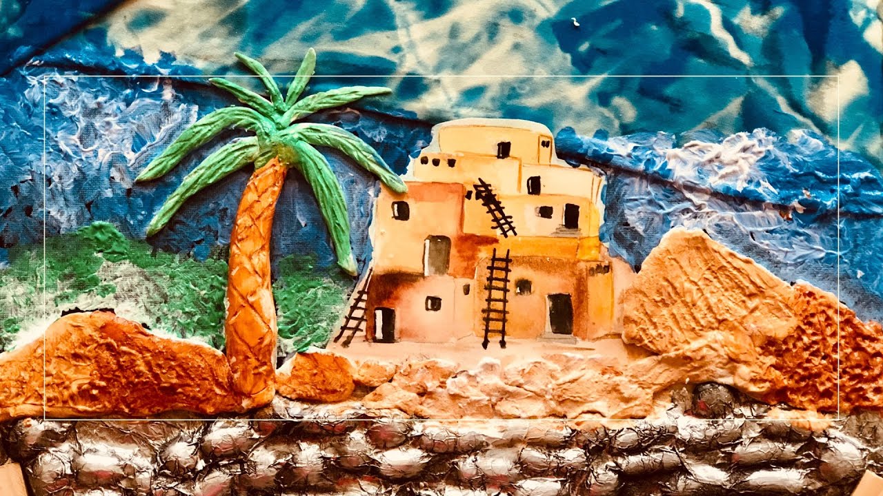 المشروع الفصلي للفصل الاول المتوسط_العمارة في بلادي_التلبيس بالايتان_التلوين بالبطانات_بالعقد والربط