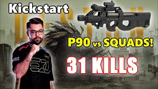 LG Kickstart - 31 KILLS! - P90 vs SQUADS! - PUBG