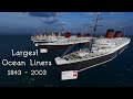 Largest ocean liners length comparison 3d