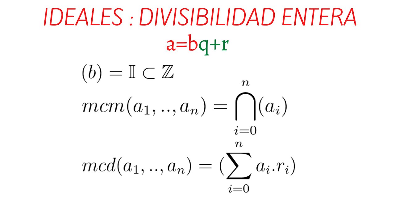 ideales y divisibilidad entera - mcm y mcd - YouTube