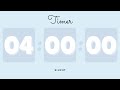 4 Hours Silent Timer With Cute Ending Alarm Pastel Blue Timer