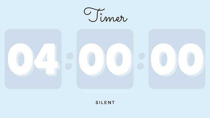 ❄️ 4 Hours Silent Timer with Cute Ending Alarm | Pastel Blue Timer