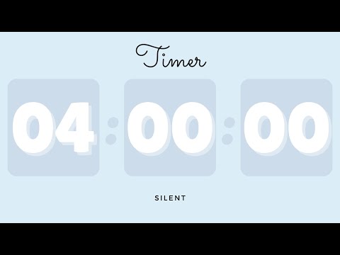 4 Hours Silent Timer With Cute Ending Alarm Pastel Blue Timer 