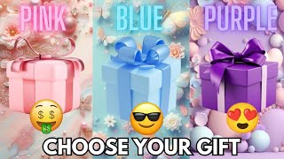 Choose Your Gift 😍💖🤮 || 3 Gift box challenge || Pink Blue Purple #pickonekickone #giftboxchallenge