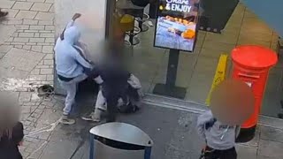 Homeless man attack.  حمله مرد بی خانمان به یک زن و دخالت پلیس