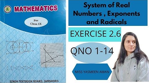System of Real Numbers, Exponents and Radicals| Exercise 2.6| Q1-14| Sindh Text Book Board| Grade 9
