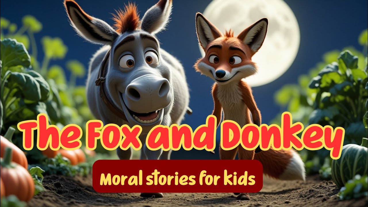 The Donkey and the Fox | Funny Moral Story for Kids | Animated Bedtime Story