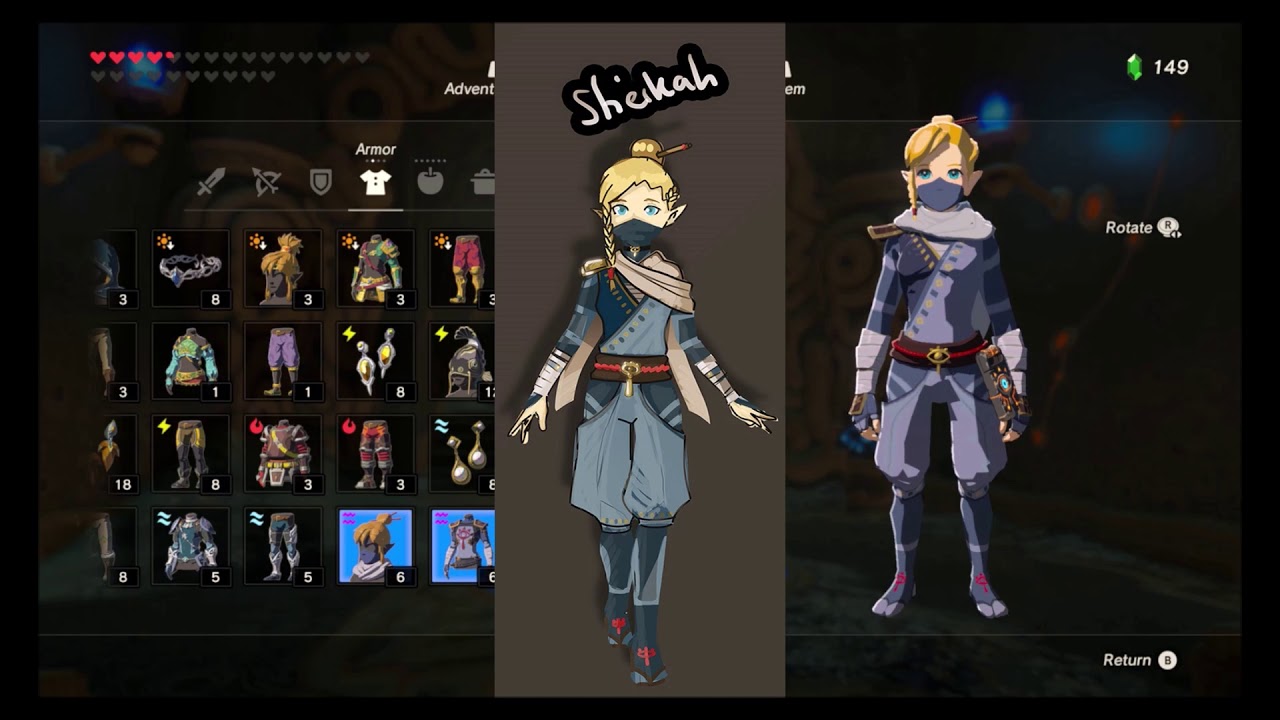 Linkle BOTW some outfit showcase (And some Concept Art) - YouTube.