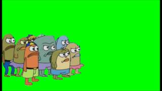 spongebob green screen - kids angry
