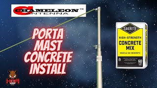 Chameleon Antenna CHA Porta Mast -- Installing in Concrete Pillar for Semi Permanent & Portable Use