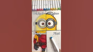 Minion drawing in pixel art 🥰🥹 #art #drawing #shorts