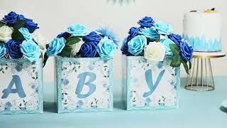 Baby Shower Centerpieces for Boys Floral Blue Baby Centerpiece DIY Baby Shower Decor