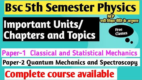 B.Sc 5th Semester Physics Important chapters | B.Sc 5th semester physics  important #yourbscguide