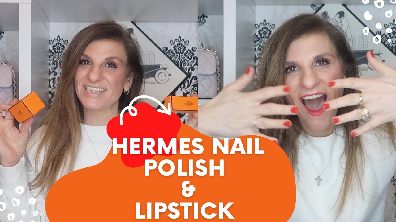 Hermes Nail Polish Try-on  #80 Gris Etoupe & #85 Rouge H 