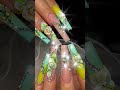 Mint yellow ombre luxury 3d rose rhinestone nails #nails  #nailart #luxepressco  #naildesign