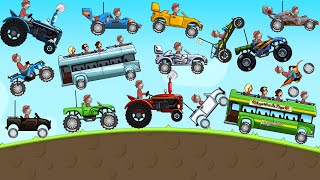 Hill Climb Racing 1 - ALL VEHICLE PAINTS Tractor, Bus, Rally, Motocross Bike Gameplay screenshot 5