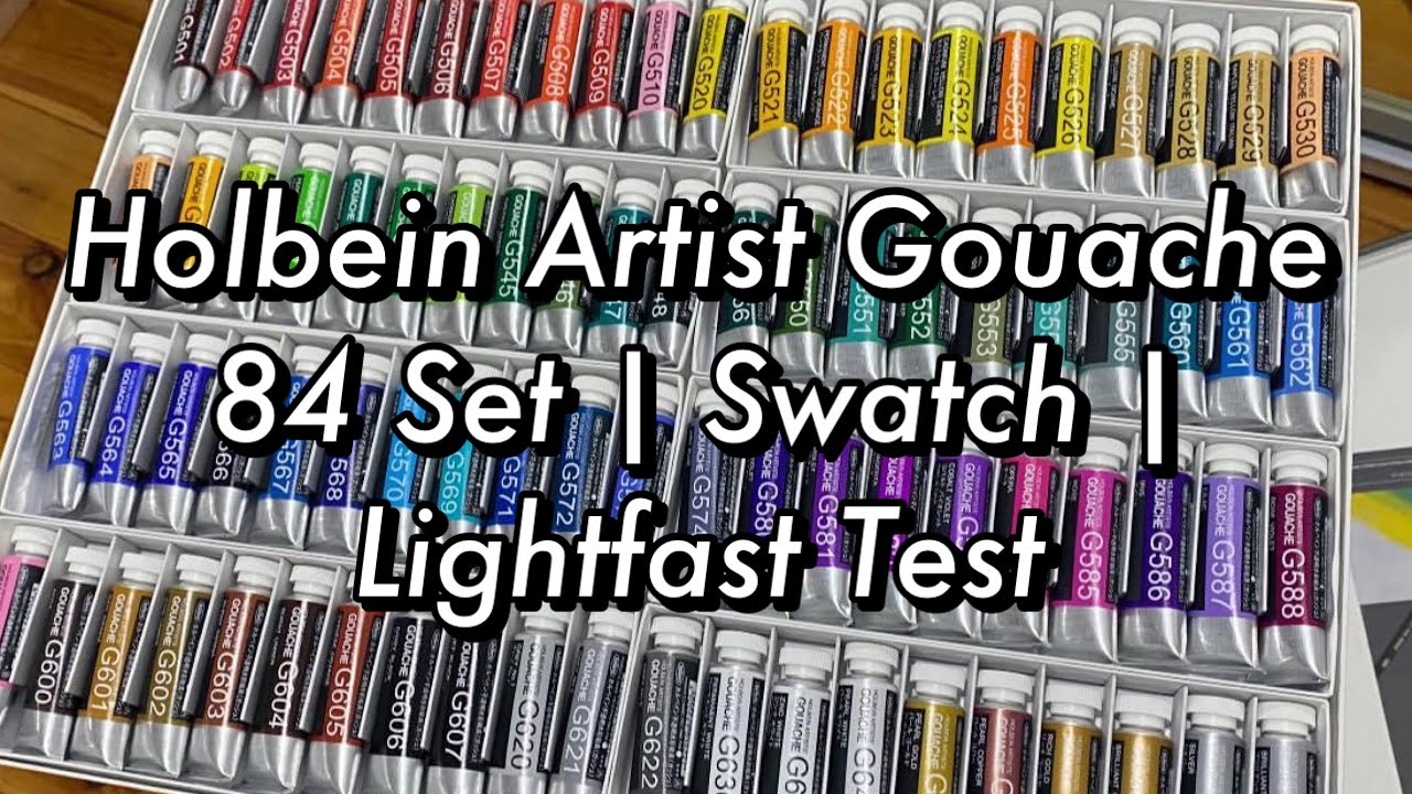 Holbein Artist Gouache 84 set, Swatch