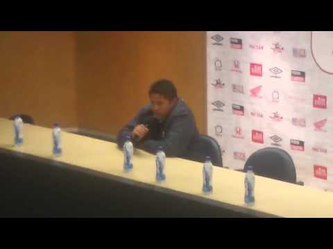 El DT Wilson Gutierrez en rueda de prensa (Santa fe VS Nacional)