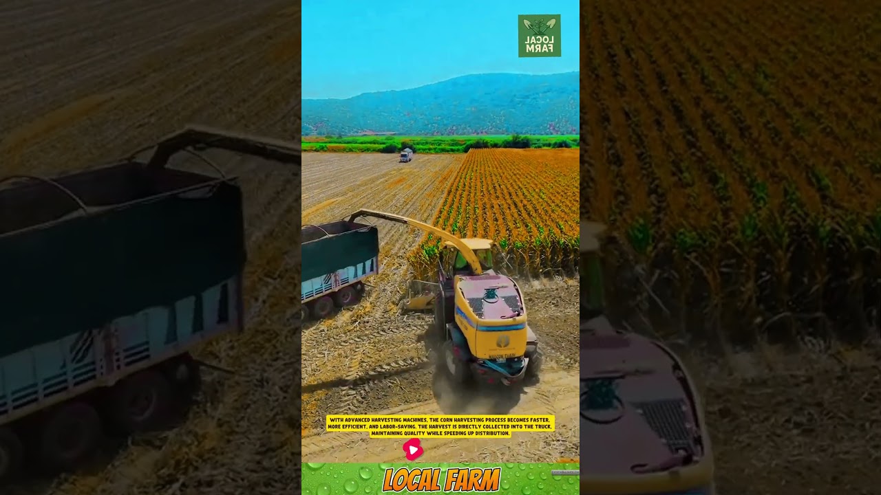 **Modern Corn Harvesting** #agriculture