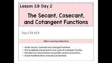 3.11-B Secant-cosecans-cotangensfuncties Video