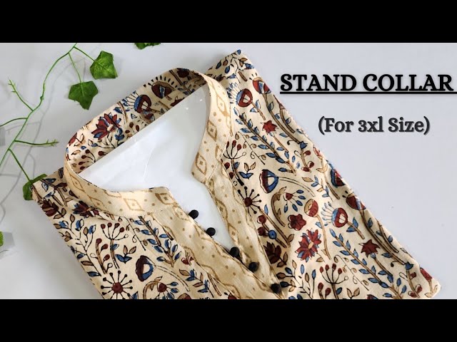 How to stitch stand collar kurti | How to attach collar in kurti - YouTube