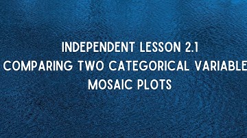 Independent Lesson 2.1: Mosaic Plots