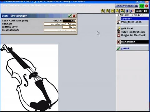 CNC Fräse, Fräsmaschine / CAD CAM Software Scannermodul bmp zu vectorgrafiken, milling 3D