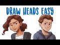 How to draw a head easy  loomis method
