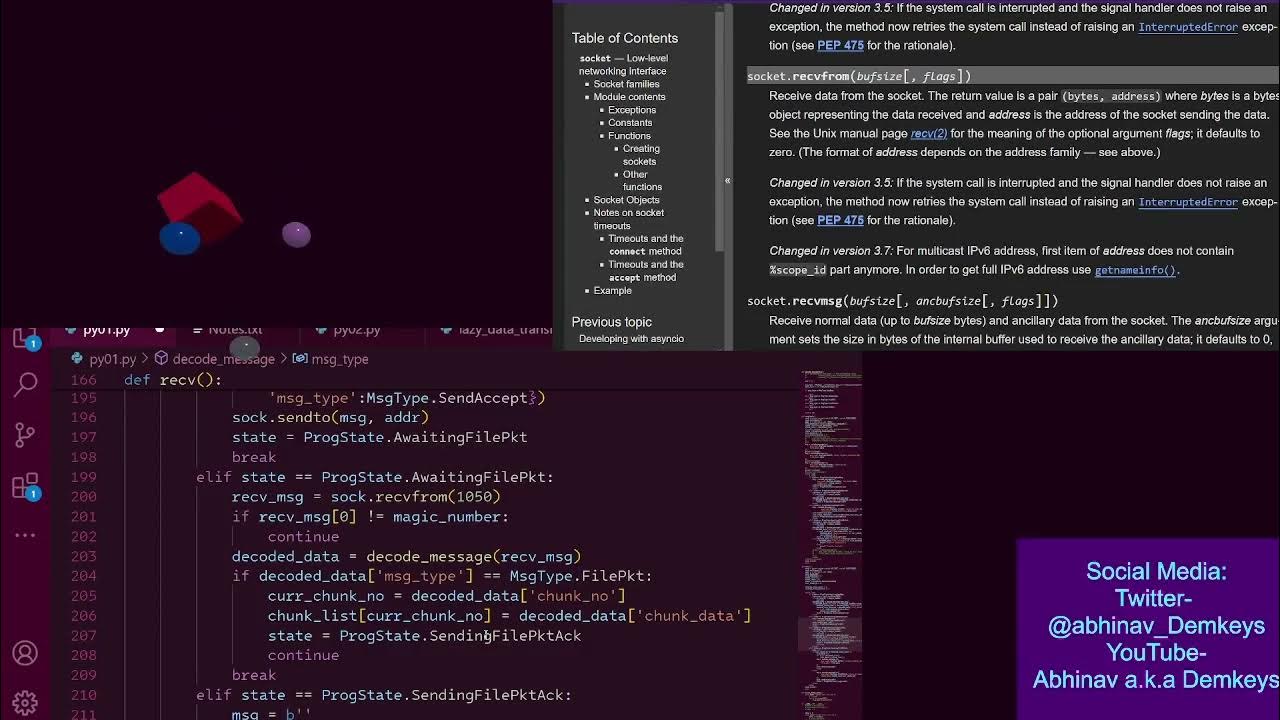 Almost done with the python script to do file transfer over udp study