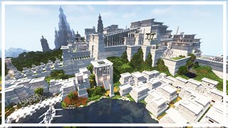 Ancient Egyptian Temple City in Minecraft Using Only Quartz construction Timelapse
