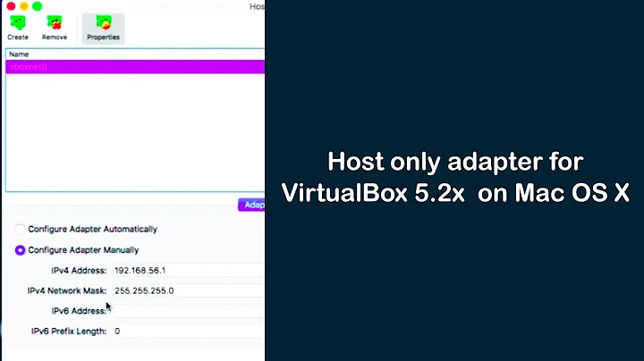 How to enable host only adapter for VirtualBox on Mac OS X