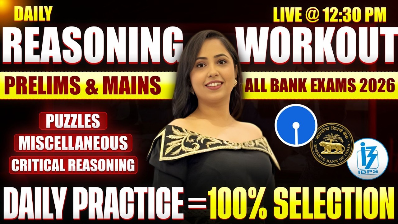 Daily Reasoning Workout 🔥 | Prelims + Mains | All Bank Exams 2026 | DAY -1| Smriti Sethi