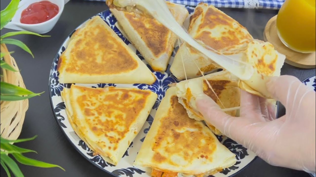 كراب مالح بدون بيض  وجبة سهلة وسريعة عملت  crêpe salée حشوات مختلفة