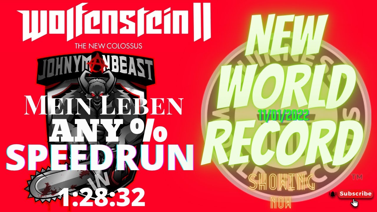 Wolfenstein II Mein Leben Any% Speedrun (Former) World Record in 