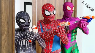 TEAM SPIDER-MAN Nerf War vs BAD GUY TEAM ( ALL Aciton Story 1 Hour ) || SEASON 3 screenshot 5