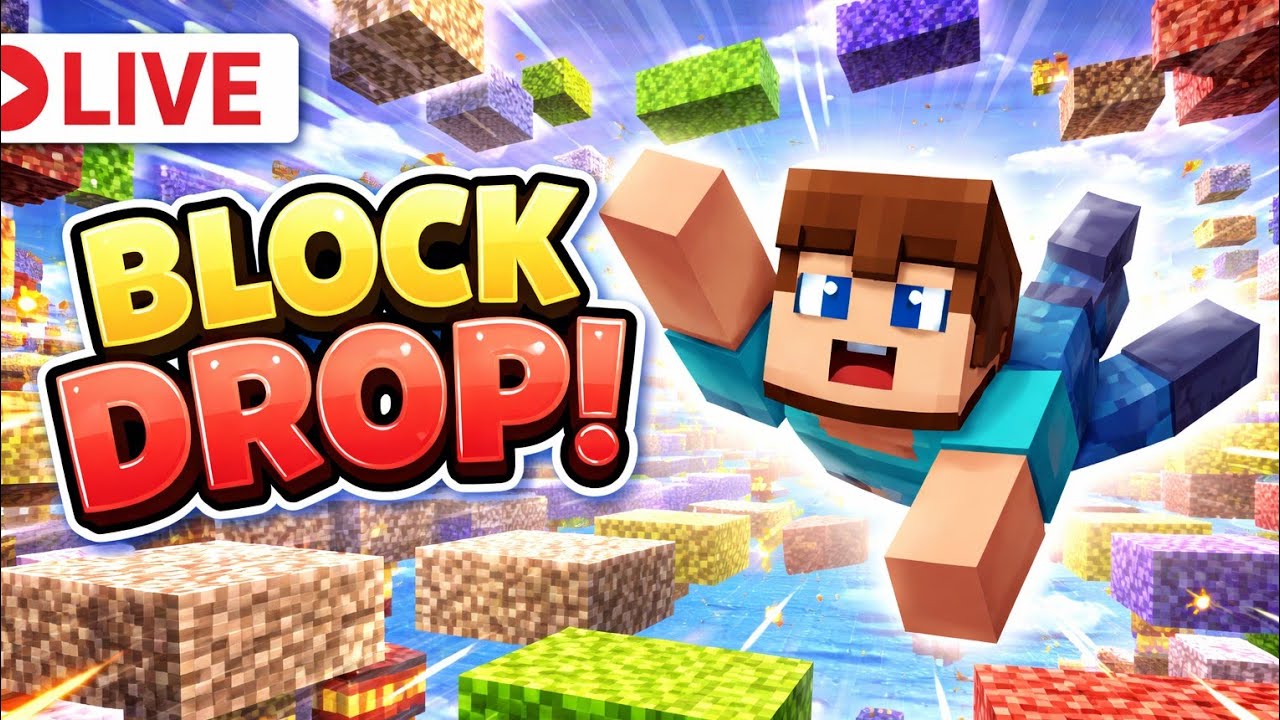 LIVE 🔥 Minecraft Block Drop Challenge | Last to Fall Wins! 😱 - YouTube