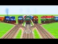 Five trains vs diamond railroad tracks  train simulator 2023  railworks  trainsfun  railroad fun