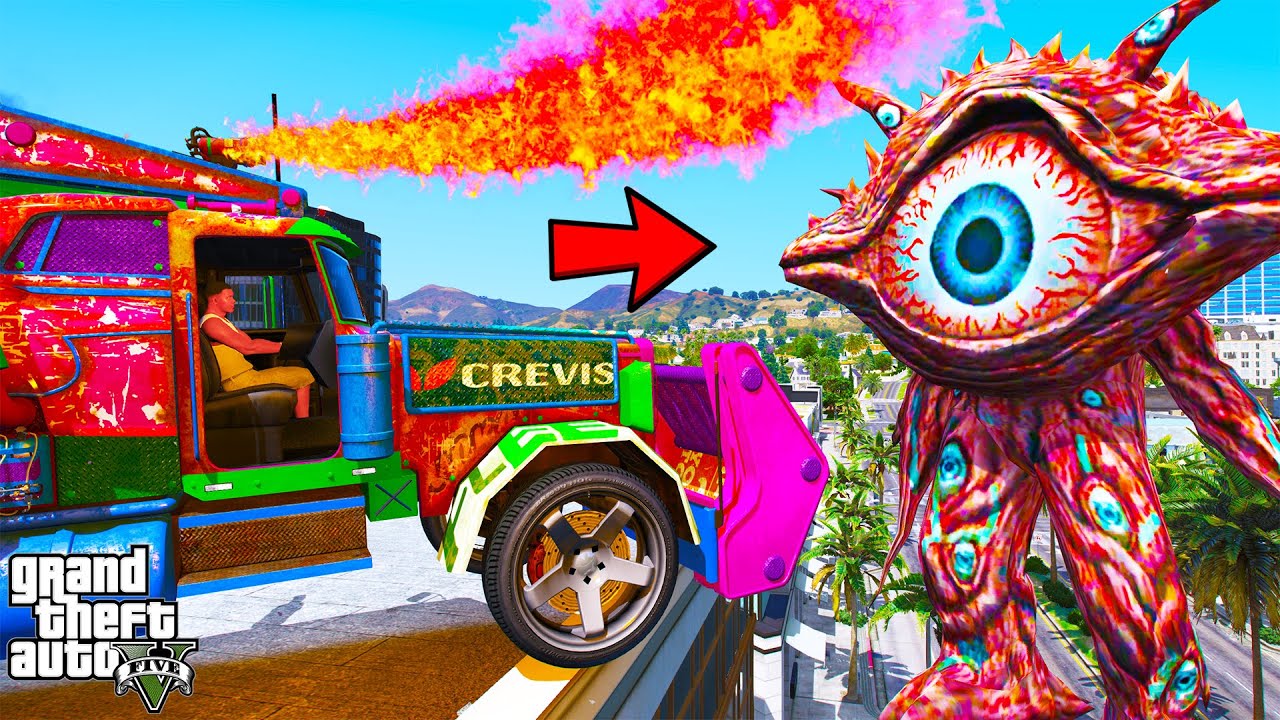 Franklin Trying To Burn Monster God In GTA 5 | SHINCHAN and CHOP