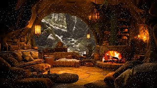 A warm stone cave with a fireplace dispels the coldness of every frost outside