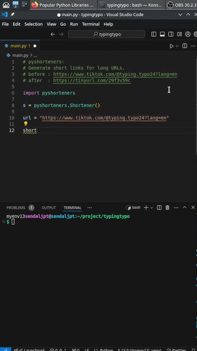 Python URL shortener #python #programming #url #tips #trick - YouTube